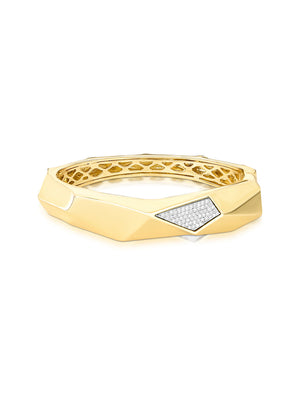 Pulseira Bracelete Facetado Liso Cravejado Banho Ouro 18k Zircônia
