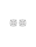 Brinco Illusion 10.5MM Prata 925 Moissanite