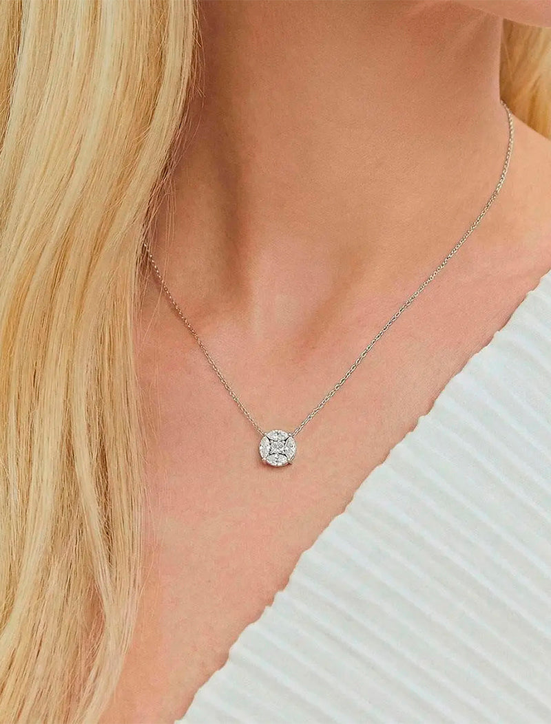 Colar Illusion 10.4MM Prata 925 Moissanite Glam