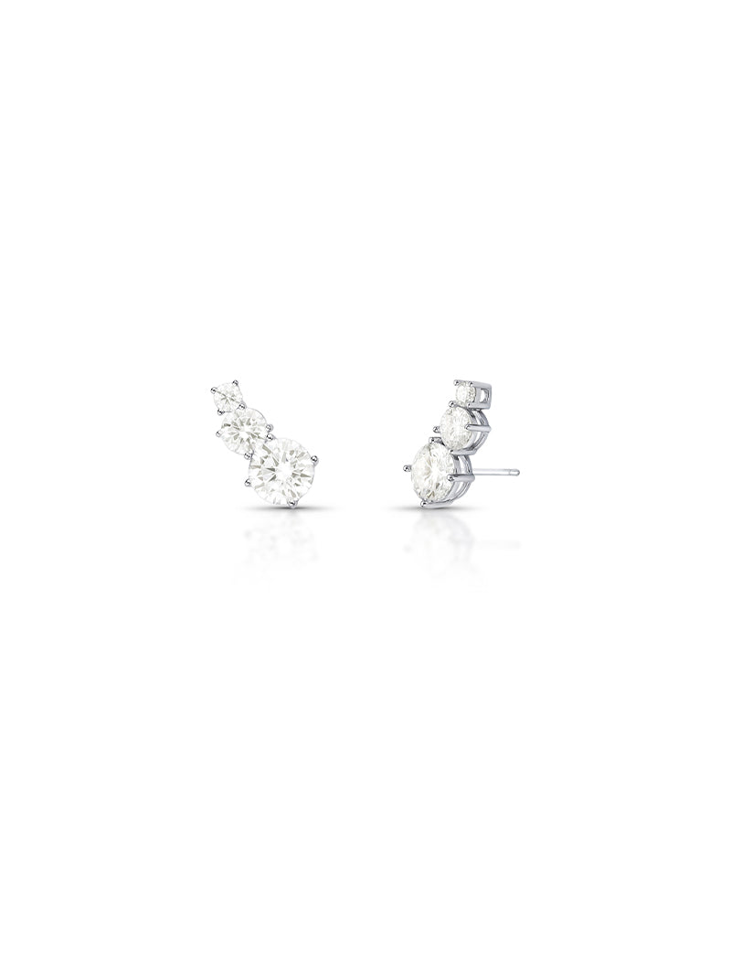Brinco Earcuff 7MM Prata 925 Moissanite