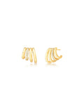 Brinco Fileira Cravejada Banho Ouro 18K Zircônia