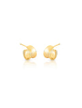 Brinco Meia Argola Curvo Banho Ouro 18k