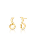 Brinco Orgânico Liso Abaulado Banho Ouro 18k