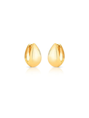 Brinco Argola Gota Lisa Banho Ouro 18k