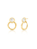 Brinco Aros Lisos Banho Ouro 18k Pérola Shell