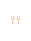Brinco Argolinha Cravejada Gota Banho Ouro 18k Zircônia