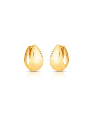 Brinco Argola Gota Lisa Banho Ouro 18k