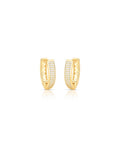 Brinco Argola Curvo V Cravejado Banho Ouro 18k