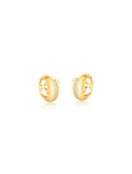 Brinco Argola Faixa Cravejada Verso Trabalhado Banho Ouro 18k