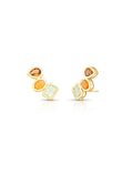 Brinco Ear Cuff Geométrico Banho Ouro 18K Cristal