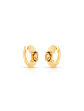 Brinco Argola Texturizada Banho Ouro 18K Cristal