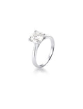 Anel Solitário Redondo 8MM Prata 925 Moissanite