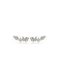 Brinco Ear Cuff Borboleta Cravejada Delicado Banho Ródio Zircônia