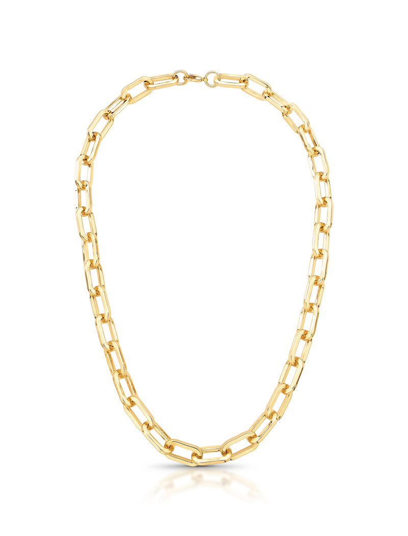 Colar Liso Elos Banho Ouro 18K