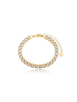 Pulseira Riviera Redonda Banho Ouro 18K Zircônia
