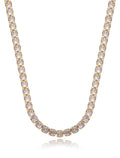 Colar Choker Riviera Redonda Banho Dourado Zircônia