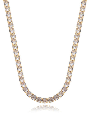 Colar Choker Riviera Redonda Banho Dourado Zircônia