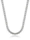 Colar Choker Riviera Redonda Banho Prateado Zircônia
