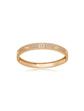 Pulseira Bracelete Meio Cravejado Banho Ouro 18k Zircônia