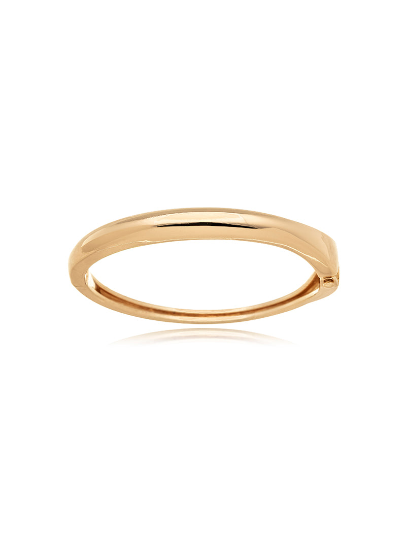 Pulseira Bracelete Liso Abaulado Banho Dourado