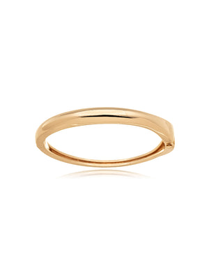 Pulseira Bracelete Liso Abaulado Banho Dourado