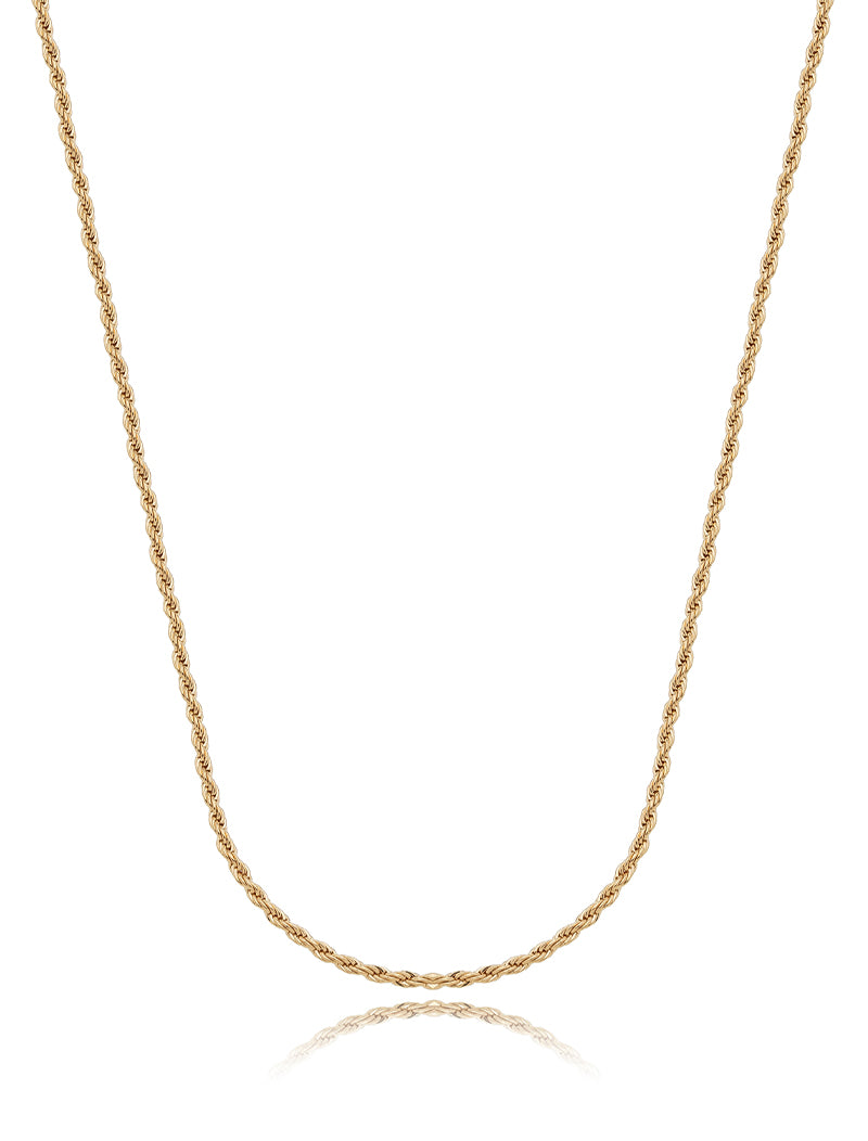Colar Cordão Baiano Banho Ouro 18K 2 mm