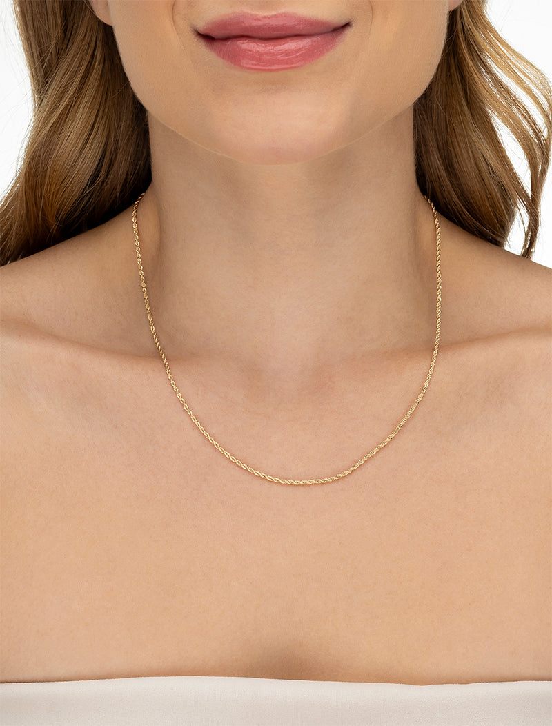 Colar Cordão Baiano Banho Ouro 18K 2 mm