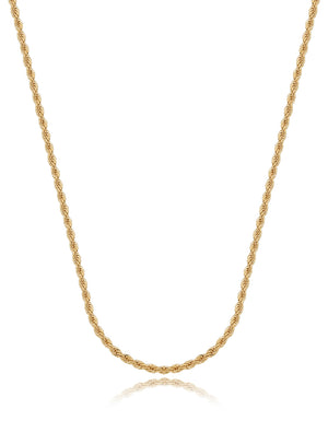 Colar Cordão Baiano 2 mm Banho Ouro 18K