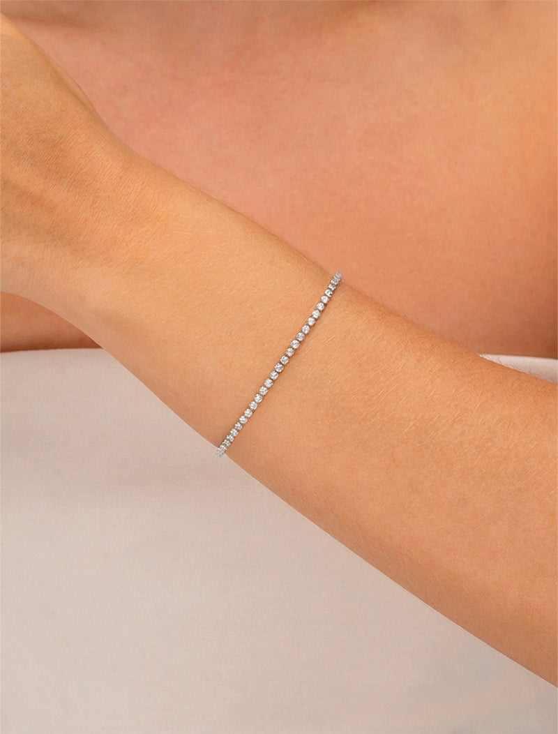 Pulseira Riviera 2mm Banho Ródio