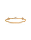 Pulseira Bracelete Flores Cravejadas Banho Dourado Zircônias
