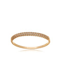 Pulseira Bracelete Fileiras Cravejadas Banho Dourado Zircônias