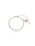 Pulseira Cadeado Coração Cravejado Banho Ródio