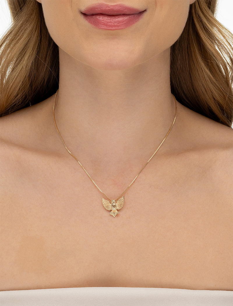 Colar Espírito Santo Vazado Liso Banho Ouro 18k