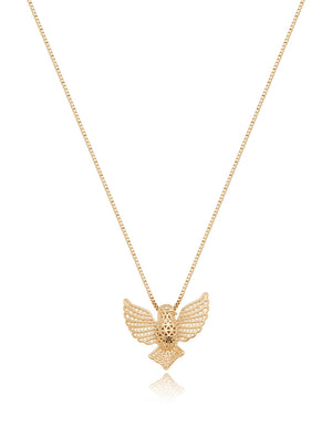 Colar Espírito Santo Vazado Liso Banho Ouro 18k