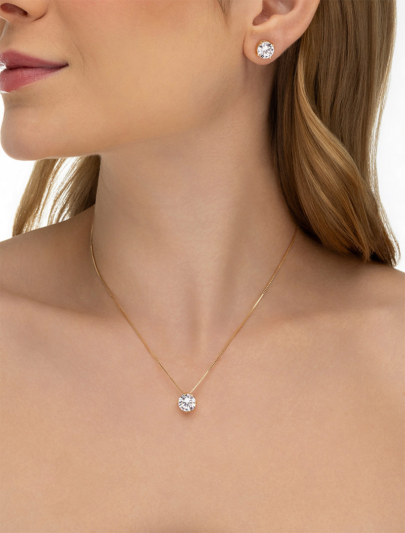 Conjunto Ponto De Luz Banho Ouro 18k