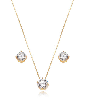 Conjunto Ponto De Luz Banho Ouro 18k