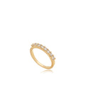 Anel Aparador Redonda Banho Ouro 18K Zircônia