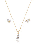 Conjunto Pontos De Luz Banho Ouro 18k Cristal