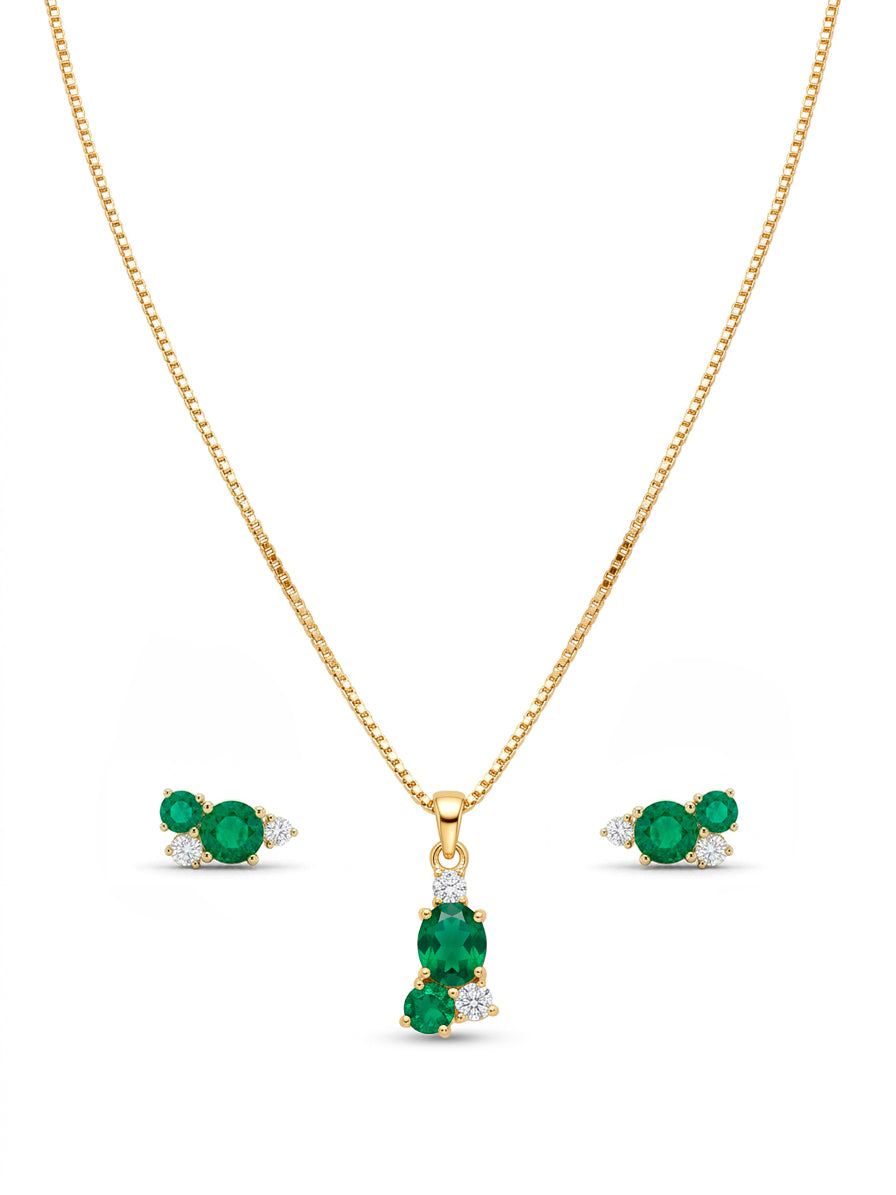 Conjunto Pontos De Luz Banho Ouro 18k Cristal