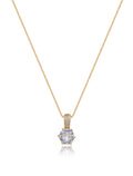 Colar Ponto de Luz Detalhe Cravejado Banho Ouro 18K Zircônia