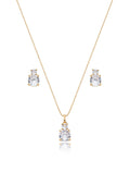 Conjunto Dois Pontos De Luz Banho Ouro 18k Zircônias