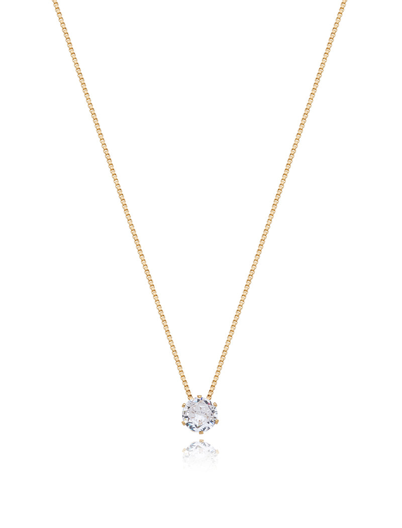 Colar Ponto de Luz Banho Ouro 18K