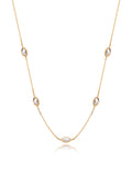 Colar Choker Cinco Navetes Banho Ouro 18K
