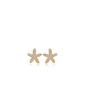 Brinco Fixo Maré Estrela Do Mar Cravejada Banho Ouro 18k Zircônias