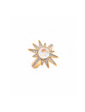 Anel Estrela Garras Cravejadas Banho Ouro 18k Cristal Zircônias