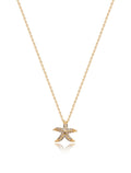 Colar Maré Estrela Do Mar Cravejada Banho Ouro 18k Zircônias