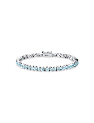 Pulseira Riviera Redonda Banho Ródio Cristais