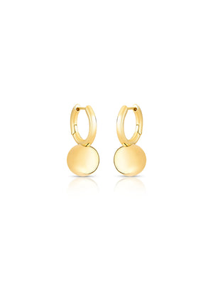 Brinco Base Argola Lisa Banho Ouro 18K