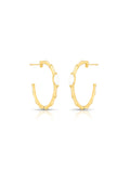 Brinco Meia Argola Navete Banho Ouro 18K