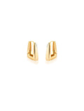 Brinco Argola Retangular Lisa Banho Ouro 18k